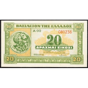 Greece, 20 Drachmai 1940