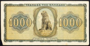 Grecja, 1000 drachm 1942