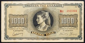 Grèce, 1000 Drachmai 1942