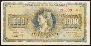 Řecko, 1000 drachmai 1942