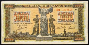 Grecja, 5000 drachm 1942