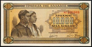 Grécko, 10000 Drachma 1942