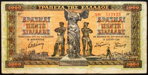 Řecko, 5000 drachmai 1942