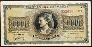 Grèce, 1000 Drachmai 1942