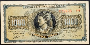 Grécko, 1000 drachmai 1942