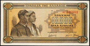 Grécko, 10000 Drachma 1942