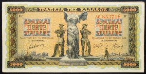 Greece, 5000 Drachma 1942