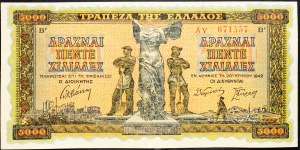 Grèce, 5000 Drachmai 1942