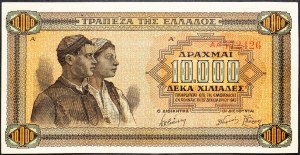 Grécko, 10000 Drachmai 1942