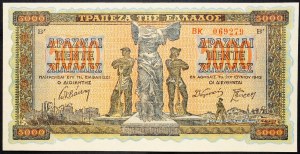 Greece, 5000 Drachma 1942