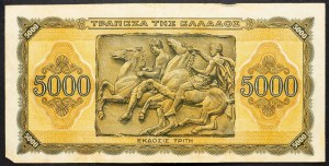 Grecja, 5000 drachm 1943