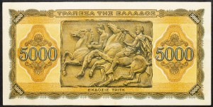 Grecja, 5000 drachm 1943