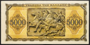 Grecja, 5000 drachm 1943