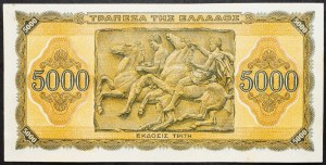 Grecja, 5000 drachm 1943