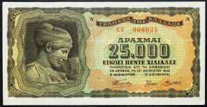 Grecja, 25000 Drachma 1943