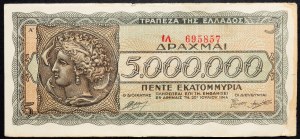 Grecja, 5000000 drachm 1944