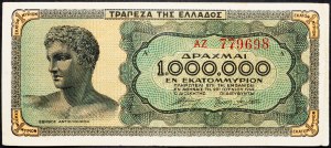 Grecja, 1000000 drachm 1944