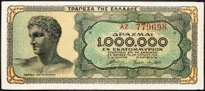 Grecia, 1000000 dracme 1944