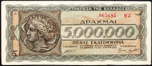 Grecja, 5000000 drachm 1944