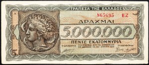 Grécko, 5000000 drachmai 1944