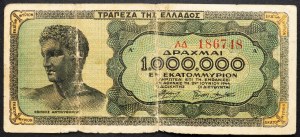 Grécko, 1000000 drachma 1944