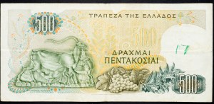 Grécko, 500 drachmai 1968