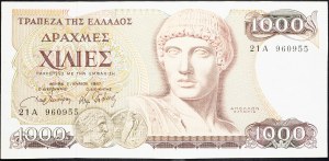 Grecja, 1000 drachm 1987