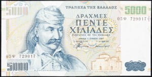 Řecko, 5000 drachmai 1997