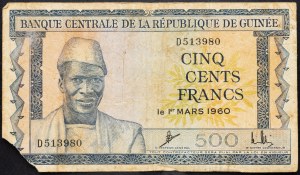 Guinea, 500 franchi 1960