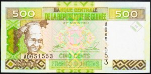 Guinea, 500 Cents 1985