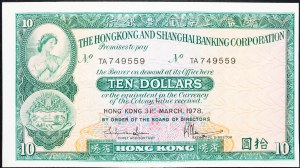 Hong Kong, 10 Dollars 1978