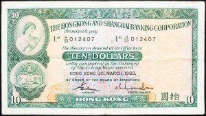 Hong Kong, 10 dollars 1983