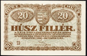 Ungheria, 20 Fillér 1920