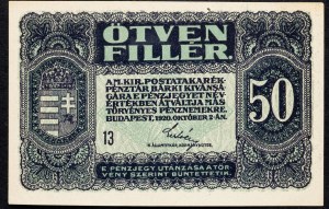 Hongrie, 50 Fillér 1920
