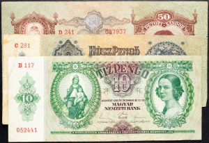 Hungary, 10, 20, 50 Pengő 1936, 1941, 1932