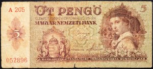 Ungheria, 5 Pengo 1939