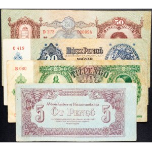 Ungarn, 5, 10, 25, 50 Pengő 1944, 1936, 1941, 1932