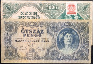 Hungary, 500, 1000 Pengő 1945