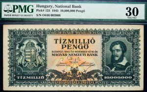 Maďarsko, 10000000 Pengo 1945