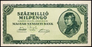 Hungary, 100000000 Milpengo 1946
