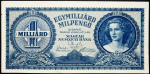 Maďarsko, 1000000000 Milpengo 1946