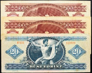 Hungary, 20, 100 Forint 1969, 1984, 1984