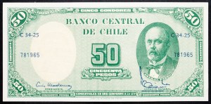 Chile, 50 Pesos 1958-1959