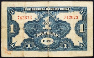 Chine, 1 dollar 1923