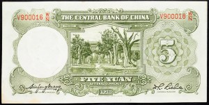 Chine, 5 Yuan 1936