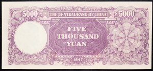 Cina, 5000 Yuan 1947