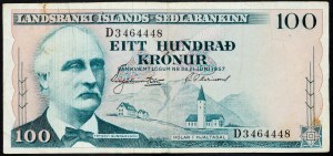 Islande, 100 Krónur 1957