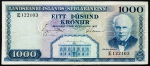 Iceland, 1000 Krónur 1957
