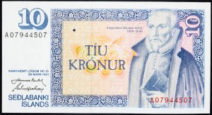 Islande, 10 Krónur 1961