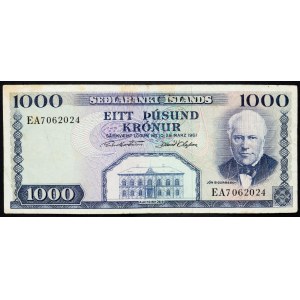 Iceland, 1000 Krónur 1961